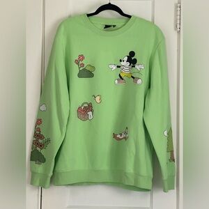 Disney Mickey Mouse Yoga Camp Crewneck Sweatshirt XL